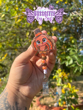 Load image into Gallery viewer, Fall Turkey / Thanksgiving badge reel with 360 swivel clip