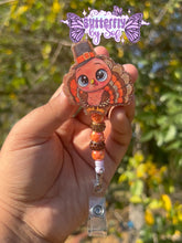 Load image into Gallery viewer, Fall Turkey / Thanksgiving badge reel with 360 swivel clip