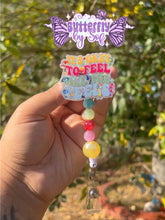 Load image into Gallery viewer, It’s okay to feel all the feels - inside out themed badge reel ( 360 swivel clip )