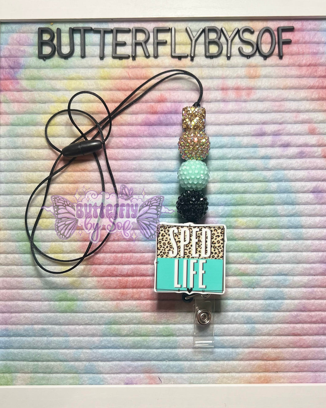 SPED Life beaded lanyard